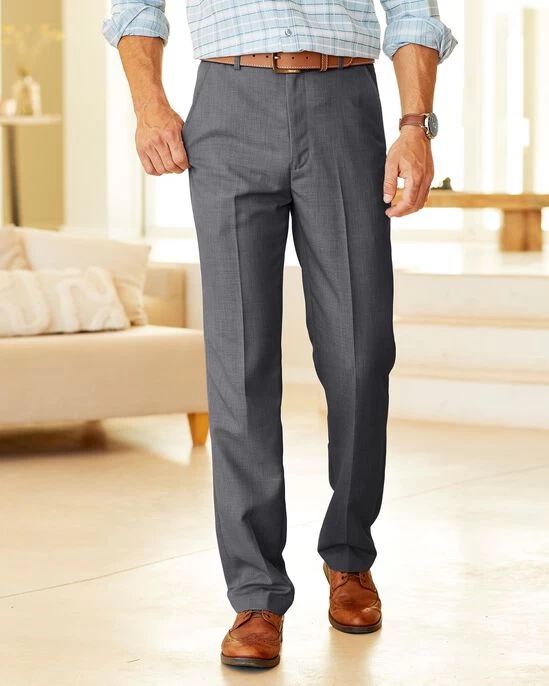 Flat Front Supreme Trousers Mushroom - Image 8