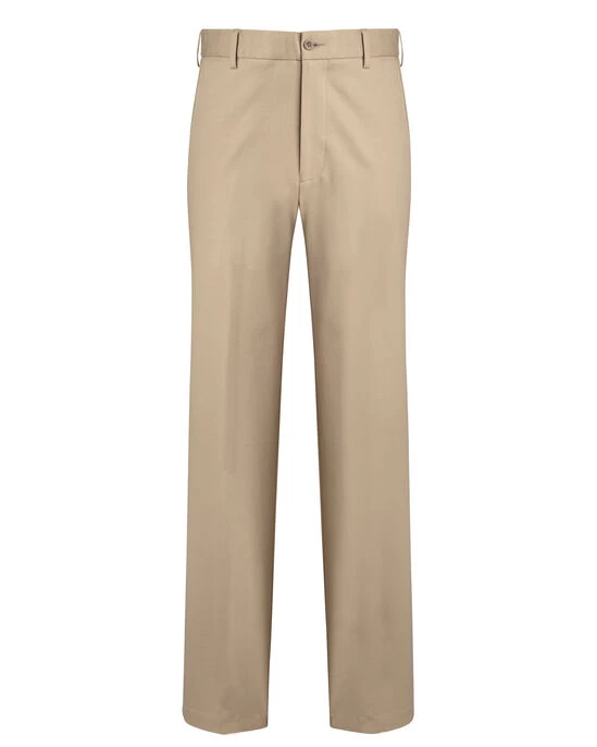 Flat Front 4-Way Stretch Chino Trousers Cashew