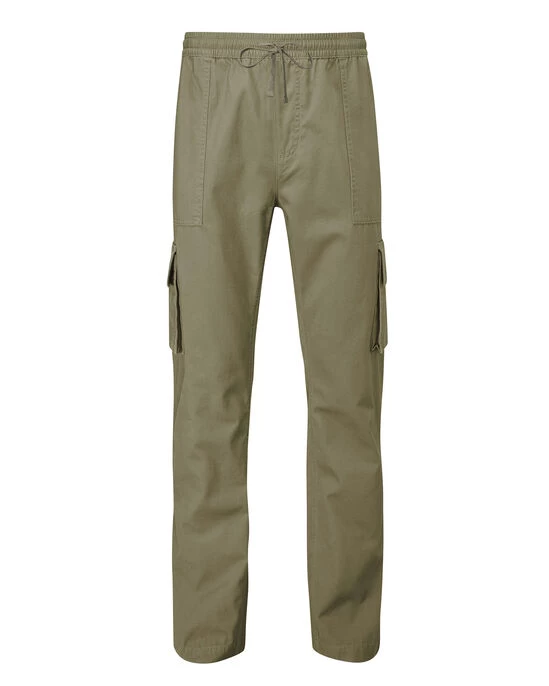 Cotton Pull-on Trousers Chambray - Image 4