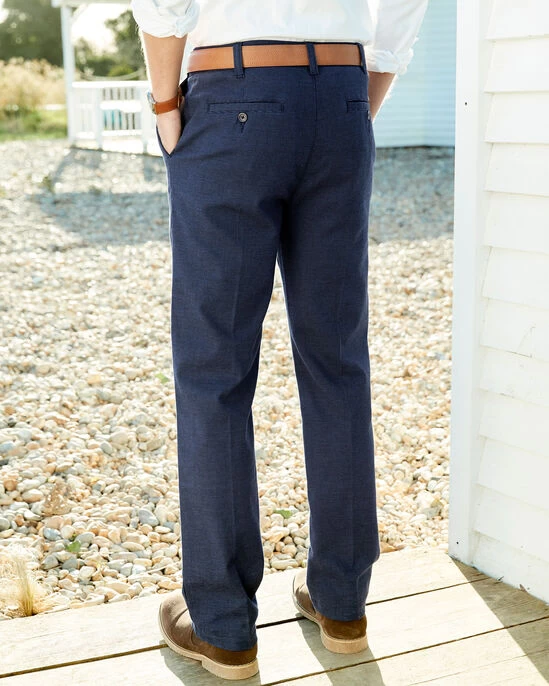 Check Stretch Chino Trousers Dark Mocha - Image 4