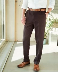 Smart Textured Trousers Hazelnut