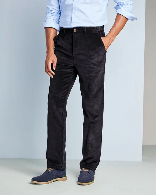 Stretch Cord Comfort Trousers Black