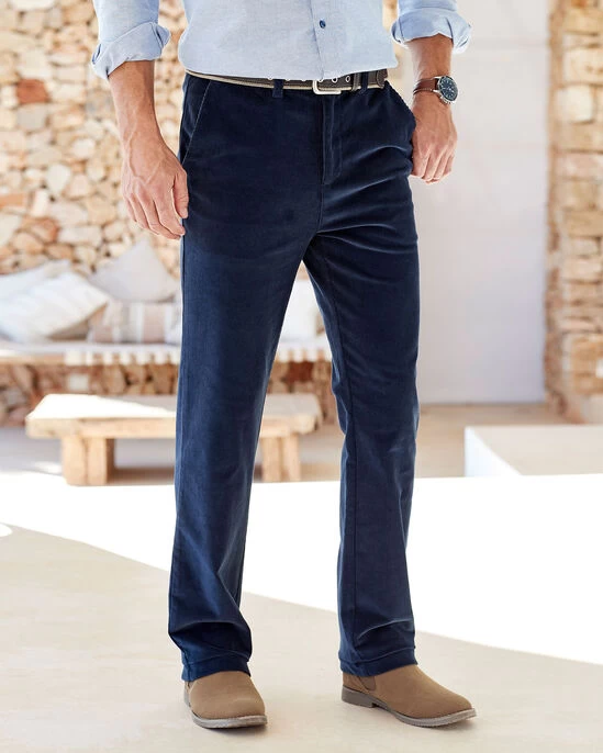 Stretch Cord Comfort Trousers Black - Image 6