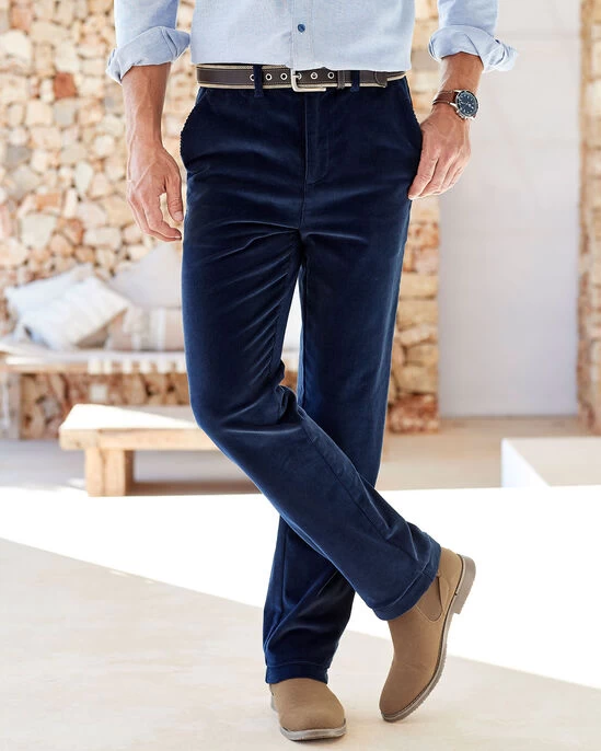 Stretch Cord Comfort Trousers Black - Image 8