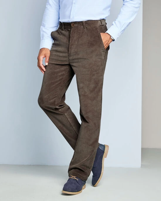 Stretch Cord Comfort Trousers Black - Image 3