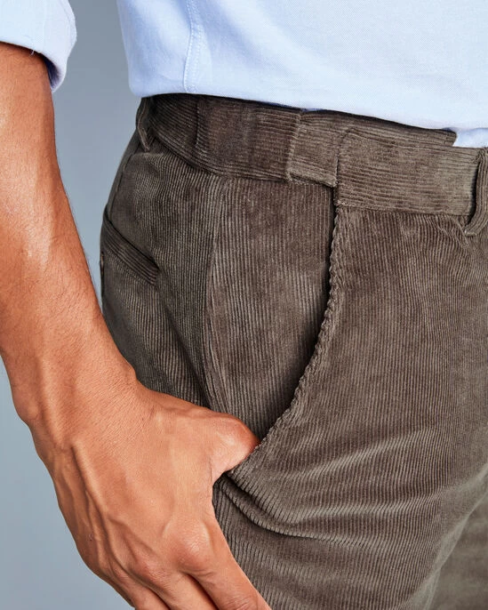 Stretch Cord Comfort Trousers Black - Image 5