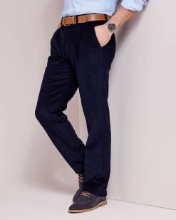 Pleat Front Cord Trousers Ink