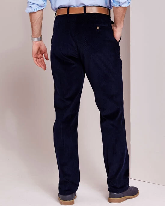 Pleat Front Cord Trousers Port - Image 4