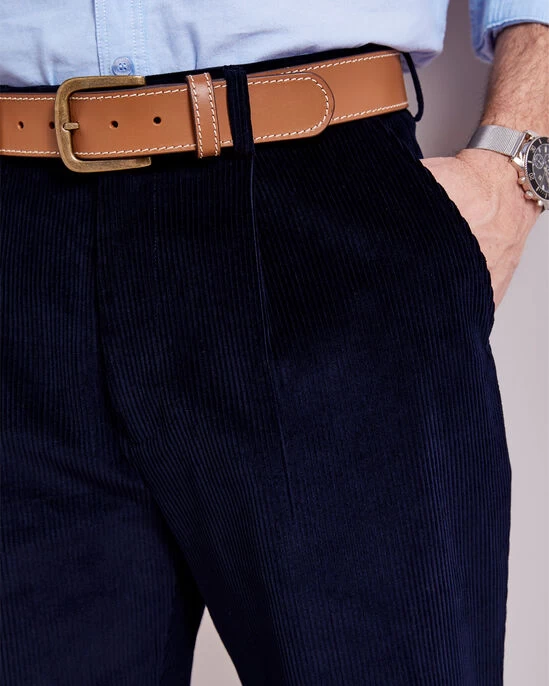 Pleat Front Cord Trousers Port - Image 5