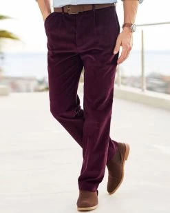 Pleat Front Cord Trousers Port