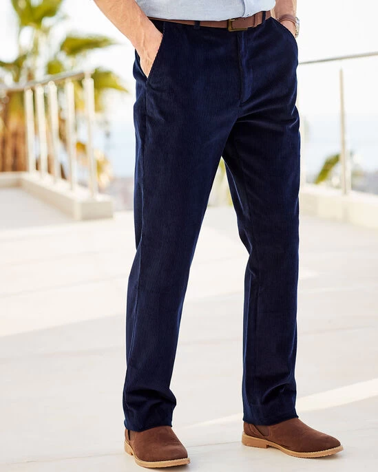 Flat Front Cord Trousers Jewel Green - Image 4