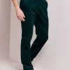 Flat Front Cord Trousers Jewel Green