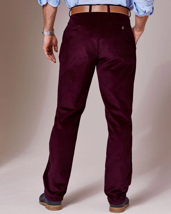 Flat Front Cord Trousers Port - Image 2