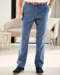 Cord Chino Trousers Dusky Blue