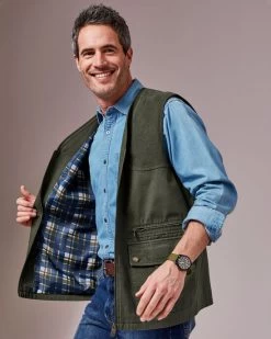 Classic Canvas Field Gilet Mid Khaki