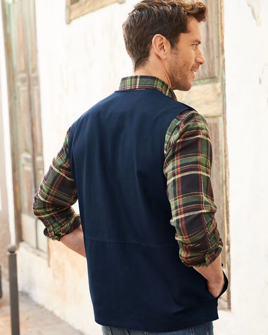 Classic Canvas Field Gilet Mid Khaki - Image 5