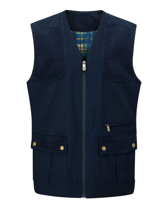 Classic Canvas Field Gilet Mid Khaki - Image 8
