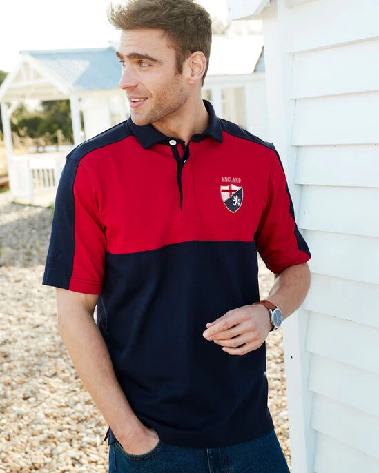 Short Sleeve England Panelled Rugby Shirt
