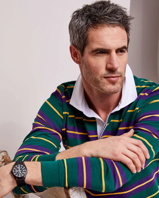 Long Sleeve Heritage Rugby Shirt Dark Jade - Image 5