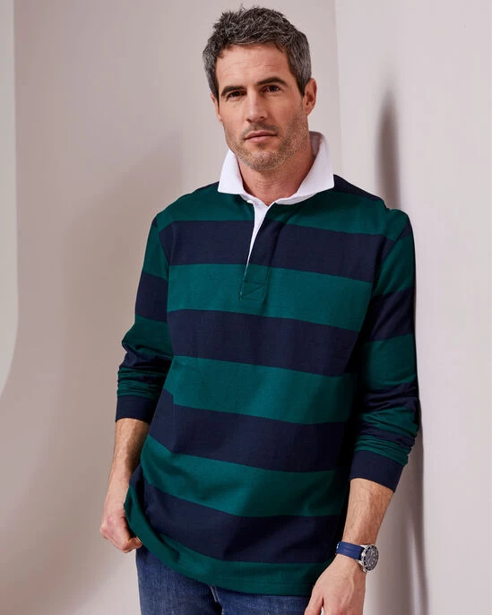 Long Sleeve Heritage Rugby Shirt Dark Jade