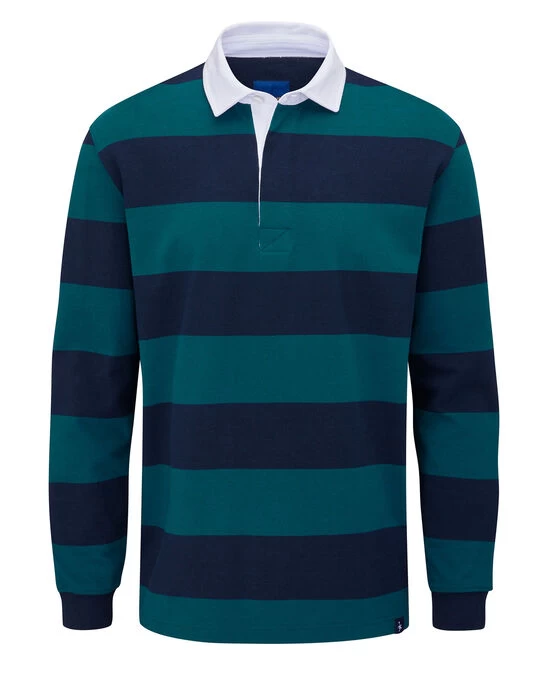 Long Sleeve Heritage Rugby Shirt Dark Jade - Image 2