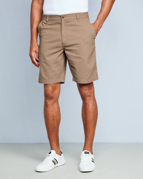 Flat Front Comfort Shorts Dusky Aqua - Image 9