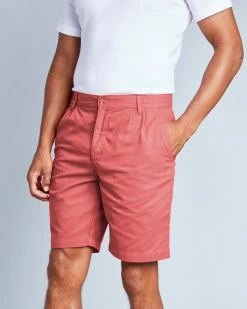 Pleat Front Comfort Shorts Dusky Coral