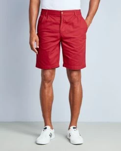 Pleat Front Comfort Shorts Tomato