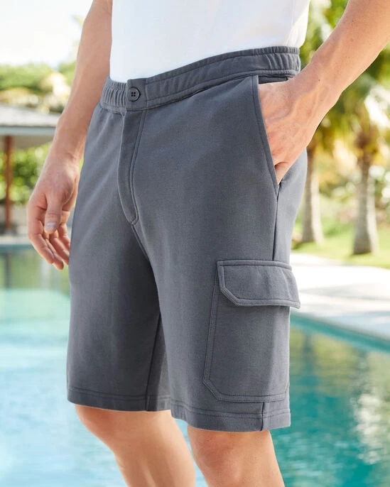 Jersey Cargo Shorts Slate - Image 4