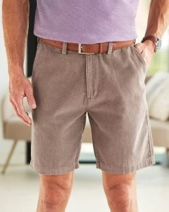 Cord Chino Shorts Grey Stone
