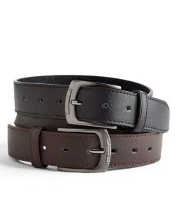 2 Pack Leather Lined Belt