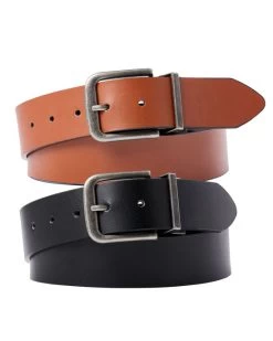 Reversible Leather Belt Black