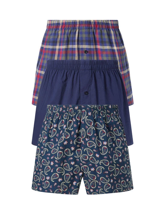 3 Pack Woven Boxers Ruby - Image 2