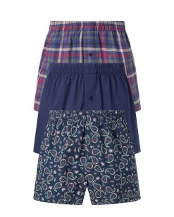 3 Pack Woven Boxers Ink