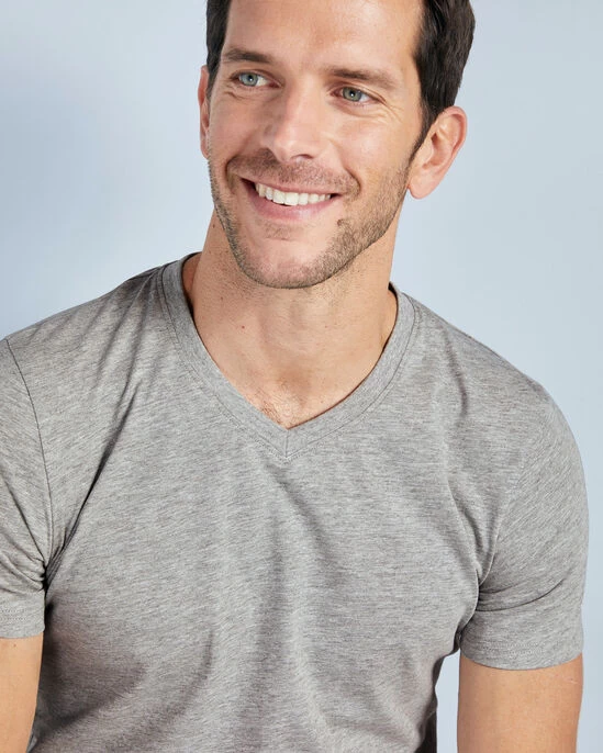 3 Pack Short Sleeve V-Neck Vests Multi - Image 4