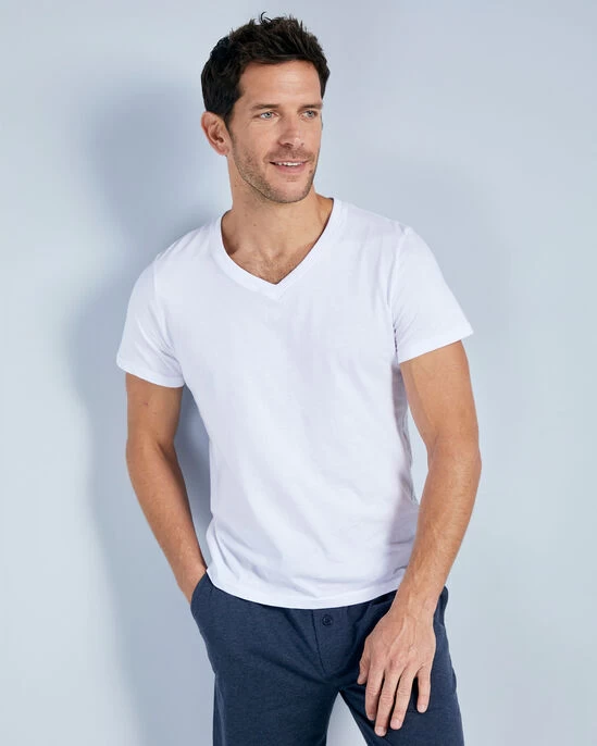 3 Pack Short Sleeve V-Neck Vests Multi - Image 7