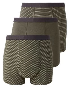 3 Pack Mixed Trunks Dark Leaf