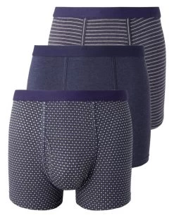 3 Pack Mixed Trunks Navy