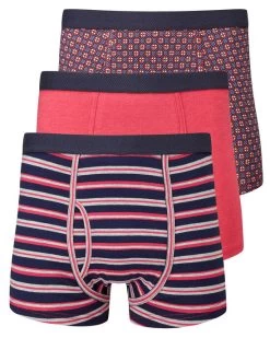 3 Pack Mixed Trunks Red Berry