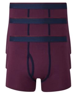 3 Pack Contrast Trunks Burgundy