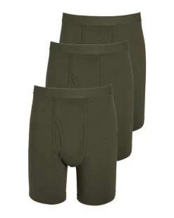 3 Pack Ultra-Comfort Longer Length Trunks Ivy Green