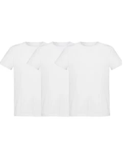3 Pack Short Sleeve Vests White