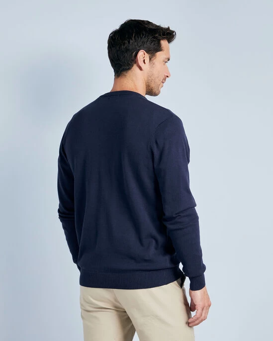 Cotton V-Neck Jumper Pink Coral - Image 5