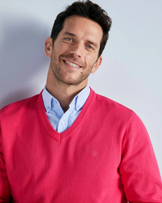 Cotton V-Neck Jumper Dark Sky - Image 6