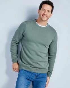 Favourite Cotton Crew Neck Jumper Sage
