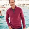 Half Zip Mock Shirt Jumper Raspberry