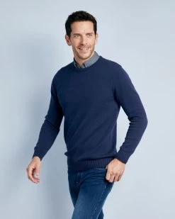 Crew Neck Mock Shirt Jumper Dark Sky