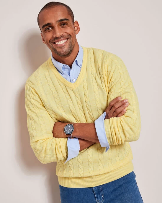 Luxury Soft Touch Cable Jumper Soft Lemon