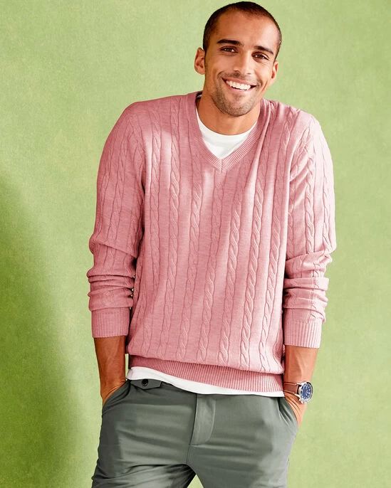 Luxury Soft Touch Cable Jumper Raspberry - Image 8