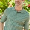 Luxury Soft Touch Cable Polo Sage